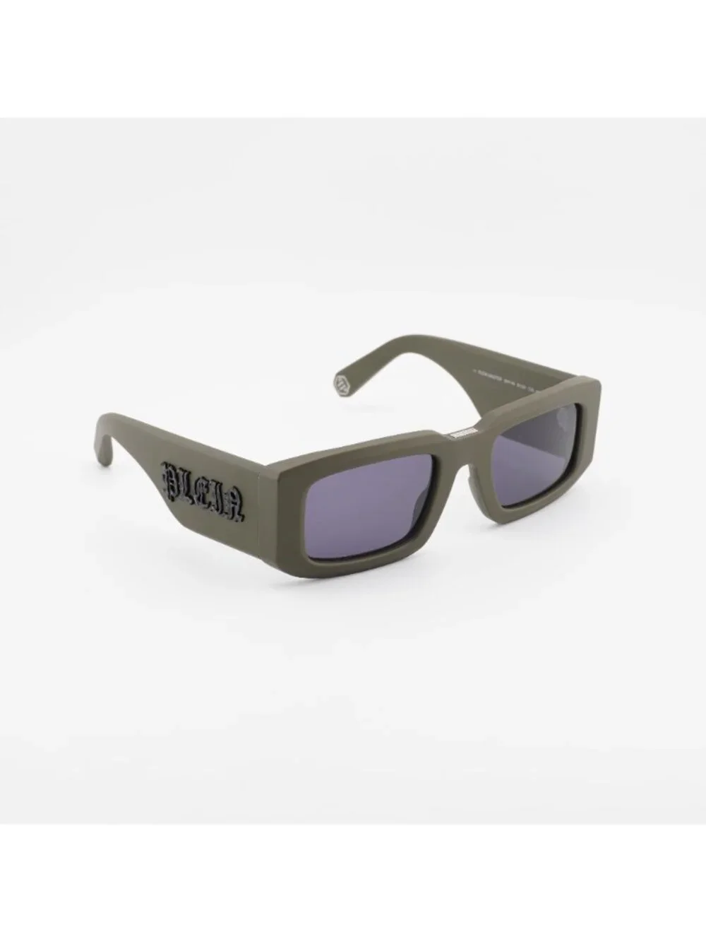 Philipp Plein SPP149 0C02 Unisex Sunglasses Green Rectangle Frame, Blue Lenses